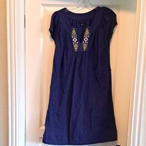 Tommy Hilfiger Embroidered Blue Dress Medium